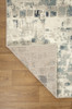 3' x 5' Blue and Beige Abstract Dhurrie Area Rug