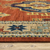 3' x 5' Red Gold Blue Brown Oriental Power Loom Stain Resistant Area Rug with Fringe