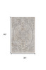 3' x 5' Silver Oriental Power Loom Washable Area Rug