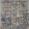 3' x 5' Blue and Beige Abstract Power Loom Distressed Non Skid Area Rug