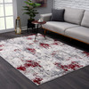 3' x 5' Red Abstract Dhurrie Polypropylene Area Rug