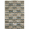 3' x 5' Teal Blue Grey and Tan Geometric Power Loom Stain Resistant Area Rug