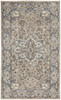 3' x 5' Beige and Grey Oriental Power Loom Non Skid Area Rug