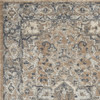 3' x 5' Beige and Grey Oriental Power Loom Non Skid Area Rug