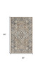 3' x 5' Beige and Grey Oriental Power Loom Non Skid Area Rug