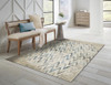 3' x 5' Ivory Chevron Dhurrie Area Rug