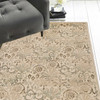 3' x 5' Ivory Machine Woven Floral Traditional Indoor Polypropylene Area Rug