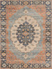 3' x 5' Blue Hand Woven Oval Medallion Indoor Area Rug