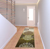 3' x 8' Greens and Browns Floral Power Loom Non Skid Runner Rug
