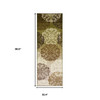 3' x 8' Greens and Browns Floral Power Loom Non Skid Runner Rug