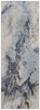3' x 8' Blue Gray and Ivory Abstract Power Loom Polyester Runner Rug