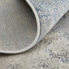 3' x 8' Blue Gray and Ivory Abstract Power Loom Polyester Runner Rug