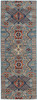 3' x 8' Blue Red & Tan Abstract Power Loom Distressed Stain Resistant Runner Rug