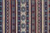 3' x 8' Blue Red and Ivory Geometric Power Loom Distressed Stain Resistant Runner Rug