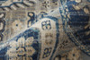 3' x 8' Blue and Ivory Abstract Power Loom Distressed Stain Resistant Runner Rug