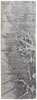 3' x 8' Gray Silver and Ivory Abstract Power Loom Runner Rug