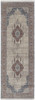 3' x 8' Gray Red and Blue Floral Power Loom Stain Resistant Runner Rug