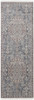 3' x 8' Blue and Ivory Floral Power Loom Stain Resistant Runner Rug