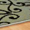 3' x 8' Blue and Gray Medallion Power Loom Stain Resistant Runner Rug