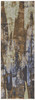 3' x 8' Brown Blue and Ivory Abstract Power Loom Distressed Runner Rug