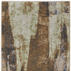 3' x 8' Brown Blue and Ivory Abstract Power Loom Distressed Runner Rug