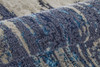3' x 8' Tan Blue and Ivory Abstract Power Loom Distressed Runner Rug