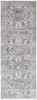 3' x 8' Gray and Silver Abstract Power Loom Distressed Runner Rug