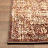 3' x 8' Maroon and Gold Abstract Power Loom Distressed Stain Resistant Runner Rug