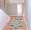 3' x 8' Tan Orange and Ivory Abstract Power Loom Distressed Runner Rug