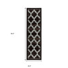 3' x 8' Black Geometric Stain Resistant Runner Rug