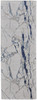 3' x 8' Ivory Blue & Black Abstract Power Loom Distressed Runner Rug