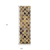 3' x 8' Multi-Colored Quatrefoil Power Loom Distressed Stain Resistant Runner Rug