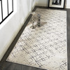 3' x 8' Silver Gray and White Abstract Stain Resistant Runner Rug