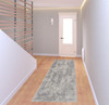 3' x 8' Ivory Gray and Black Abstract Stain Resistant Runner Rug