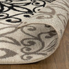 3' x 8' Tan Gray and Black Floral Medallion Stain Resistant Runner Rug