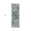 3' x 8' Taupe Abstract Power Loom Distressed Stain Resistant Runner Rug