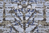 3' x 8' Blue Gray and Taupe Abstract Stain Resistant Runner Rug