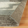 3' x 8' Light Blue and Ivory Patchwork Power Loom Stain Resistant Runner Rug