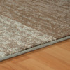 3' x 8' Light Blue and Ivory Patchwork Power Loom Stain Resistant Runner Rug