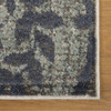 3' x 8' Teal and Gray Damask Distressed Stain Resistant Runner Rug