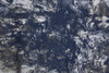3' x 8' Blue Gray & White Abstract Stain Resistant Runner Rug