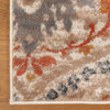3' x 8' Ivory Orange and Gray Floral Stain Resistant Runner Rug
