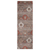 3' x 8' Runner Rust Floral Stain Resistant Runner Rug