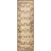 3' x 8' Brown Damask Power Loom Distressed Stain Resistant Runner Rug