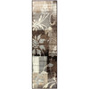 3' x 8' Beige & Gray Floral Power Loom Distressed Stain Resistant Runner Rug