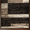 3' x 8' Chocolate Patchwork Power Loom Stain Resistant Runner Rug