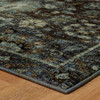4' x 5' Navy and Blue Oriental Power Loom Stain Resistant Area Rug