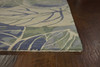 4' x 5' Blue or Green Tropical Leaves Wool Indoor Area Rug