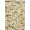 4' x 5' Beige Grey and Gold Abstract Power Loom Stain Resistant Area Rug