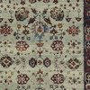 4' x 5' Stone and Red Oriental Power Loom Stain Resistant Area Rug